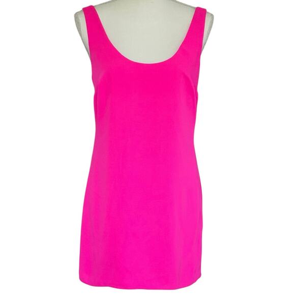 AMANDA UPRICHARD Selia Sleeveless Mini Shift Dress in Hot Pink-Size S - Picture 2 of 9